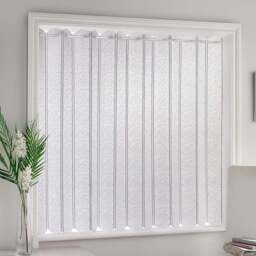 Enhanced Living Vertical Pleated Parma Lace Blind 168cm - Size: 183 x 168 x 3cm - White - Wilko - thumbnail 1