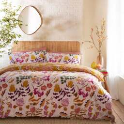 furn. Protea King Size Pink Duvet Set - Wilko - thumbnail 1