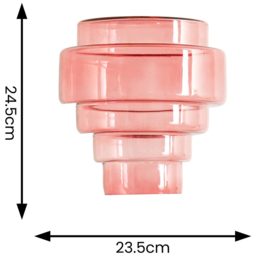 ValueLights Lane 5 Tier Pink Glass Easy Fit Shade - Size: 24.5 x 23.5 x 23.5cm - Wilko - thumbnail 6