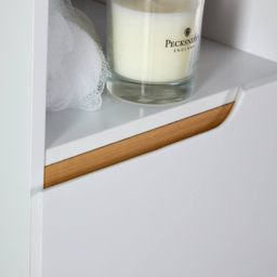 Home Source Florence White Single Door Bathroom Storage Cabinet - Size: 86 x 30 x 30cm - Wilko - thumbnail 5