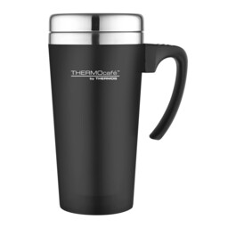 Thermocafe Soft Touch Travel Mug - Black - Size: 8 x 18 x 12cm - Thermos - Wilko