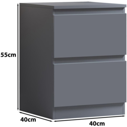FWStyle Carlton Matt Grey Bedside Table - Wilko - thumbnail 7