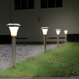 Luxform Calais Solar Post Light in Stainless Steel - Size: 18 x 18 x 48cm - Multi - Wilko - thumbnail 3