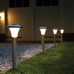Luxform Calais Solar Post Light in Stainless Steel - Size: 18 x 18 x 48cm - Multi - Wilko - thumbnail 5