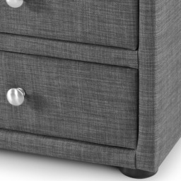 Julian Bowen Sorrento 3 Drawer Slate Grey Linen Bedside Table - Wilko - thumbnail 5