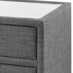 Julian Bowen Sorrento 3 Drawer Slate Grey Linen Bedside Table - Wilko - thumbnail 4