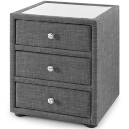 Julian Bowen Sorrento 3 Drawer Slate Grey Linen Bedside Table - Wilko - thumbnail 3