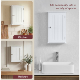 BATH VIDA Priano White 1 Door Bathroom Cabinet - Size: 50 x 30 x 14cm - Wilko - thumbnail 6