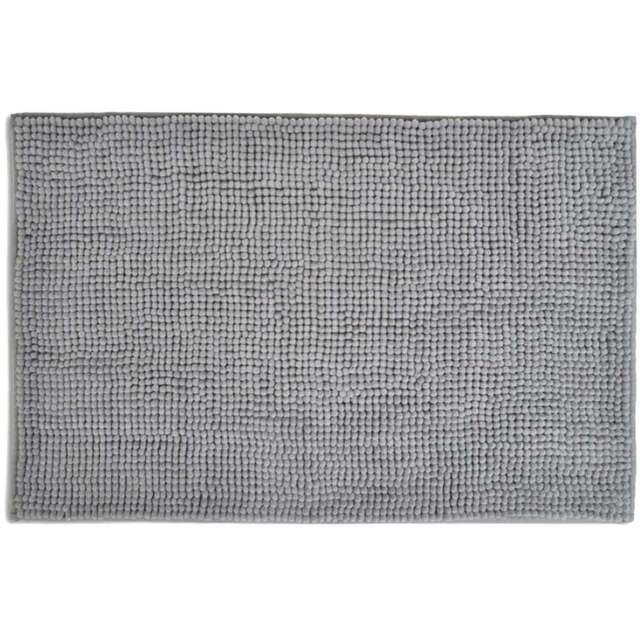 Allure Bath Fashions Dove Grey Chenille Microfibre Supersoft Non-Slip Bobble Bath Mat 50 x 80cm - Silver - Wilko - image 1