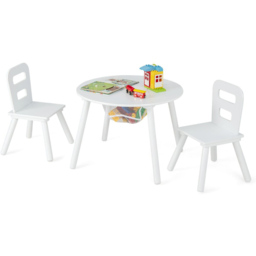 Costway 2 Seater White Kids Activity Table and Chair Set with Storage - Size: 70 x 68 x 12cm - Wilko - thumbnail 3