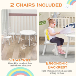 Costway 2 Seater White Kids Activity Table and Chair Set with Storage - Size: 70 x 68 x 12cm - Wilko - thumbnail 6