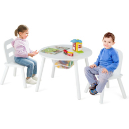Costway 2 Seater White Kids Activity Table and Chair Set with Storage - Size: 70 x 68 x 12cm - Wilko - thumbnail 4