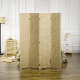 Portland 4 Panel Brown Folding Privacy Screen 169.5 x 159.5cm - Wilko - thumbnail 6