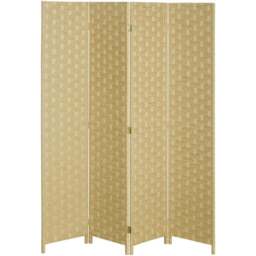 Portland 4 Panel Brown Folding Privacy Screen 169.5 x 159.5cm - Wilko - thumbnail 1