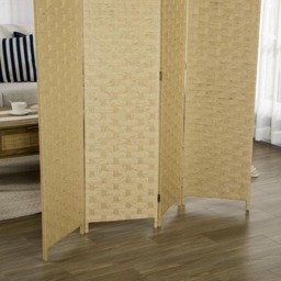 Portland 4 Panel Brown Folding Privacy Screen 169.5 x 159.5cm - Wilko - thumbnail 4