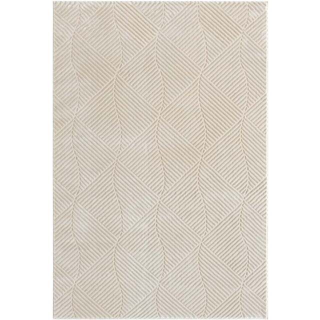 Desire Rugs Vellure Cream Metallic Sheen Pyramid Design Rug 200 x 290cm - Size: 290 x 200 x 1.1cm - Wilko - image 1