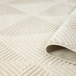 Desire Rugs Vellure Cream Metallic Sheen Pyramid Design Rug 200 x 290cm - Size: 290 x 200 x 1.1cm - Wilko - thumbnail 5