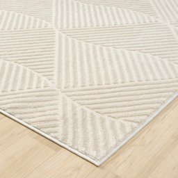 Desire Rugs Vellure Cream Metallic Sheen Pyramid Design Rug 200 x 290cm - Size: 290 x 200 x 1.1cm - Wilko - thumbnail 4