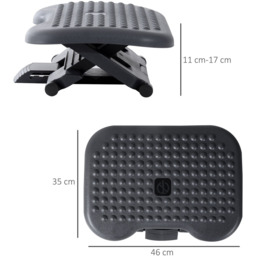 Portland Adjustable Footrest Underdesk - Size: 46 x 35 x 11cm - Grey - Wilko - thumbnail 6