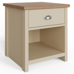 GFW Lancaster Single Drawer Single Shelf Cream Lamp Table - Size: 45 x 45 x 50cm - Wilko - thumbnail 4
