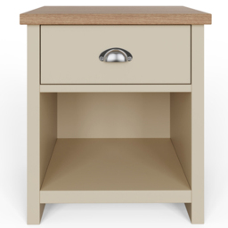 GFW Lancaster Single Drawer Single Shelf Cream Lamp Table - Size: 45 x 45 x 50cm - Wilko - thumbnail 5