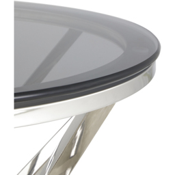 Comfy Living Silver Round Tinted Glass Side Table - Size: 55 x 50 x 50cm - Wilko - thumbnail 5
