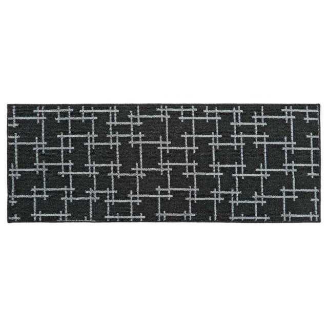 JVL Vector Black Indoor Washable Runner 57 x 150cm - JVL Homewares - Wilko - image 1