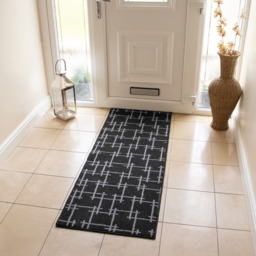 JVL Vector Black Indoor Washable Runner 57 x 150cm - JVL Homewares - Wilko - thumbnail 3