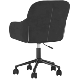 vidaXL Black Velvet Height-Adjustable Swivel Office Chair with Wheels - Size: 72 x 56 x 61.5cm - Wilko - thumbnail 6