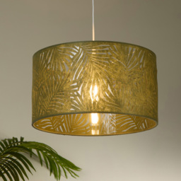Lighting Collection Lanagin Green Leaf Cut-Out Pattern Ceiling Lamp Shade - Size: 24.5 x 42.5 x 42.5cm - Wilko - thumbnail 3