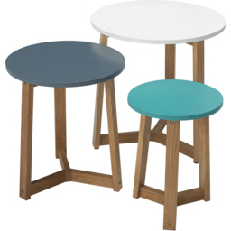 Jasper Solid Oak Nest of Tables Set of 3 - Size: 3 Piece - Multi - LPD Home - Wilko - thumbnail 4