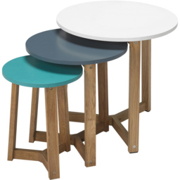 Jasper Solid Oak Nest of Tables Set of 3 - Size: 3 Piece - Multi - LPD Home - Wilko - thumbnail 3