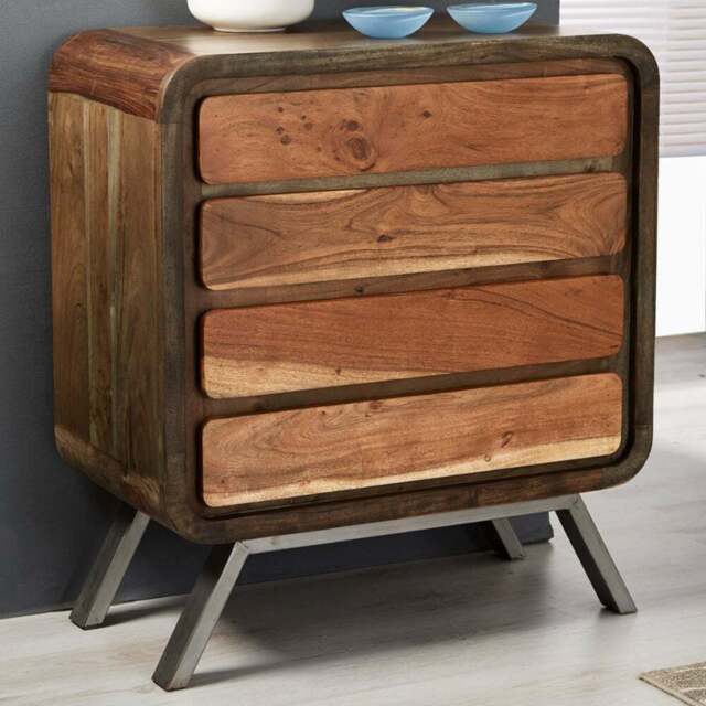 Brooklyn Aleiny 4 Drawer Wooden Wide Chest of Drawers - Brown - Wilko - image 1