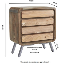 Brooklyn Aleiny 4 Drawer Wooden Wide Chest of Drawers - Brown - Wilko - thumbnail 7