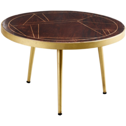 Brooklyn Ozella Dark Gold Round Coffee Table - Brown - Wilko - thumbnail 3