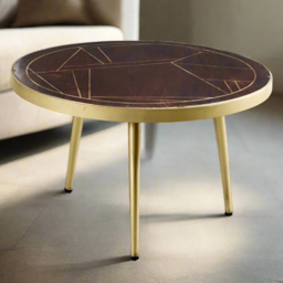 Brooklyn Ozella Dark Gold Round Coffee Table - Brown - Wilko - thumbnail 1