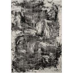 Mayfair Living Room Area Rug Metallic Sheen Contemporary Modern Canvas Design - Black 200cm x 290cm - Size: 290 x 200 x 0.7cm - Desire Rugs - Wilko