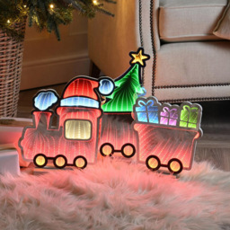 Samuel Alexander Multicolour LED Light Up 2 Carriage Train Infinity Christmas Decoration 70cm - Size: 38cm x 70cm x 70cm - Wilko - thumbnail 3