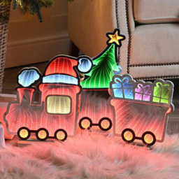 Samuel Alexander Multicolour LED Light Up 2 Carriage Train Infinity Christmas Decoration 70cm - Size: 38cm x 70cm x 70cm - Wilko - thumbnail 1