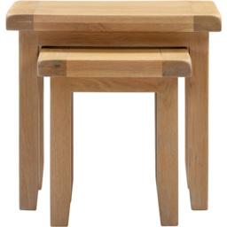 Seconique Windsor Natural Oak Nest of Tables Set of 2 - Size: 50 x 54 x 37cm - Wilko - thumbnail 4