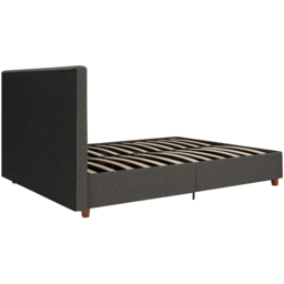 Dorel Emily Double Linen Upholstered Bed - Grey - Wilko - thumbnail 7
