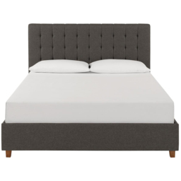 Dorel Emily Double Linen Upholstered Bed - Grey - Wilko - thumbnail 5