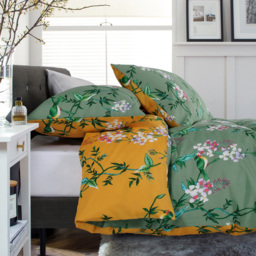 Deyongs Bird Garden Single Sage and Gold Duvet Set - Orange - Wilko - thumbnail 3