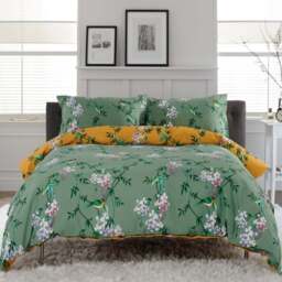 Deyongs Bird Garden Single Sage and Gold Duvet Set - Orange - Wilko - thumbnail 1