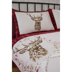 Rapport Home Double Red Brushed Cotton New Angus Stag Duvet Set - Wilko - thumbnail 3