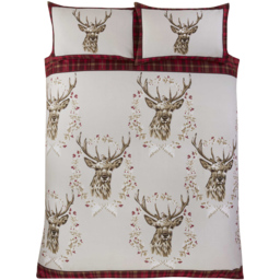 Rapport Home Double Red Brushed Cotton New Angus Stag Duvet Set - Wilko - thumbnail 4