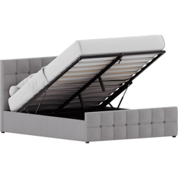 Vida Designs Valentina King Size Light Grey Linen Ottoman Bed - Wilko - thumbnail 3