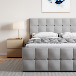 Vida Designs Valentina King Size Light Grey Linen Ottoman Bed - Wilko - thumbnail 4