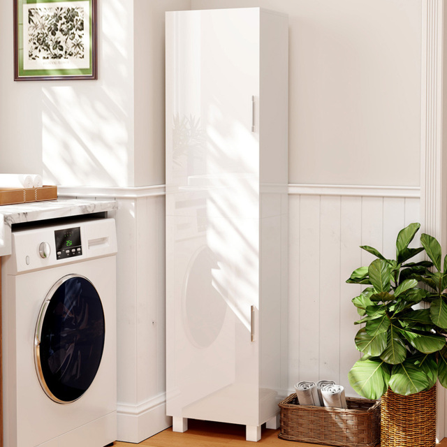 Portland 2 Door White Adjustable Shelves Tall Storage Cabinet - Size: 167.5 x 30 x 40cm - Wilko - image 1