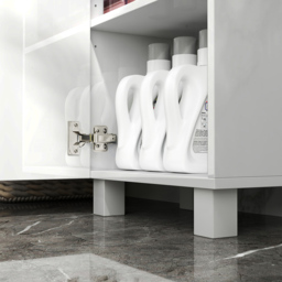 Portland 2 Door White Adjustable Shelves Tall Storage Cabinet - Size: 167.5 x 30 x 40cm - Wilko - thumbnail 5